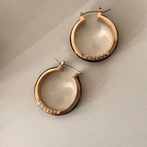 Guess Gold and Tortoise Hoops